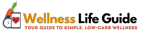 Wellness Life Guide logo with easy low carb vegan recipes